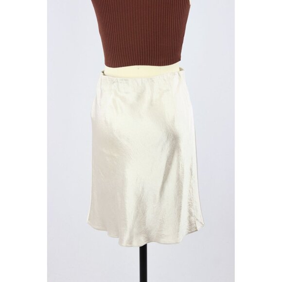 Aritzia BABATON Denude Ivory Satin Mini Slip Skirt, Size 8 - Picture 4 of 15